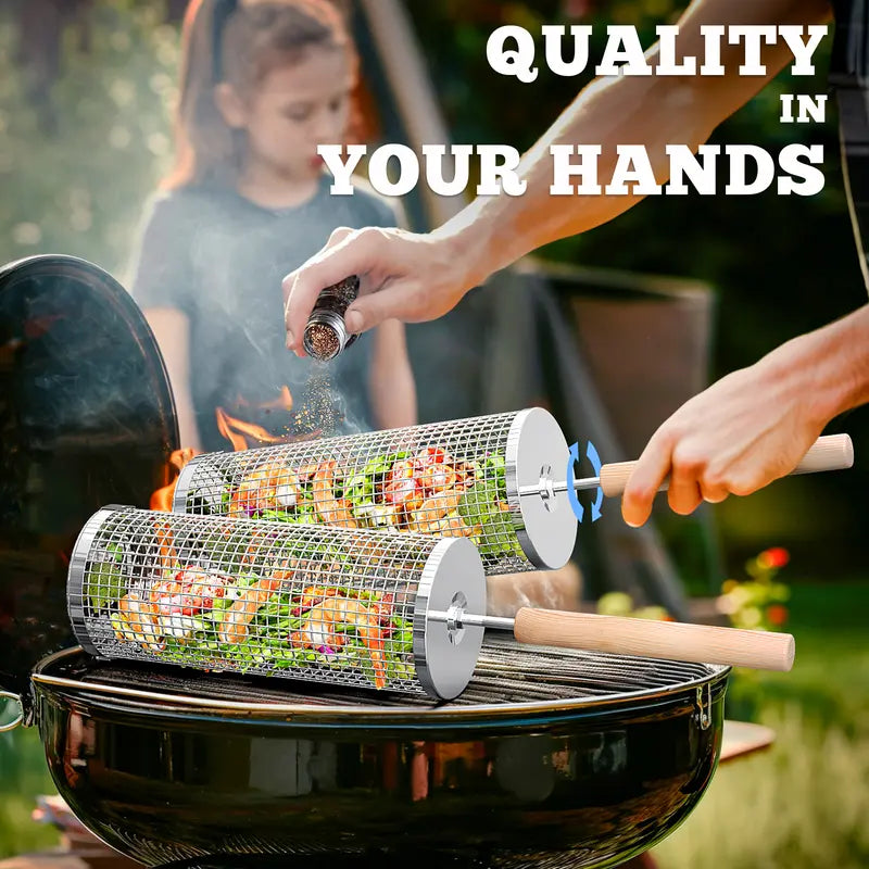 ivtivfu Rolling Grill Baskets (2-Pack)