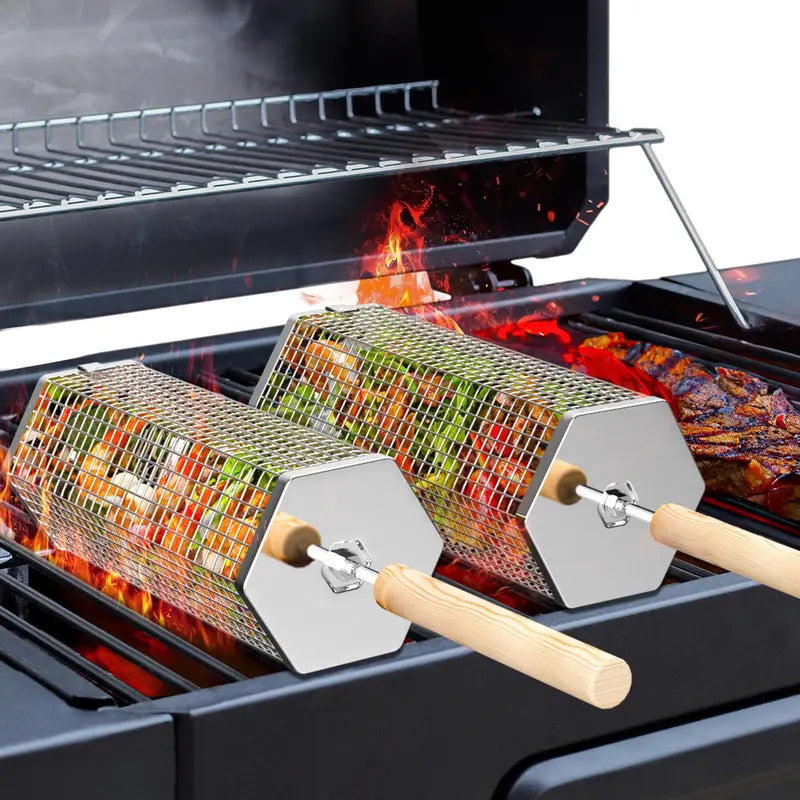 ivtivfu Rolling Grill Baskets (2-Pack)