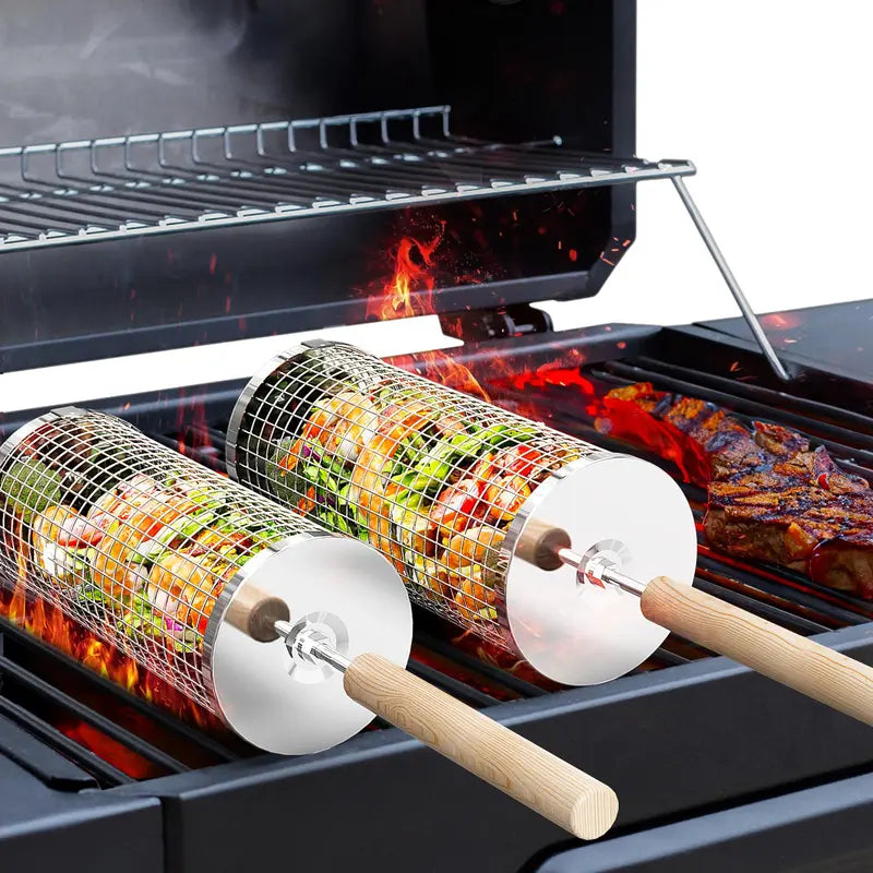 ivtivfu Rolling Grill Baskets (2-Pack)